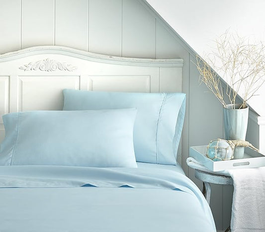 Linen Market Brushed Microfiber Queen Sheet Set 4 Piece – Oeko-TEX Certified Ultra Soft & Wrinkle-Free - 16" Deep Pocket Sheets - Easy Care Queen Size - Aqua