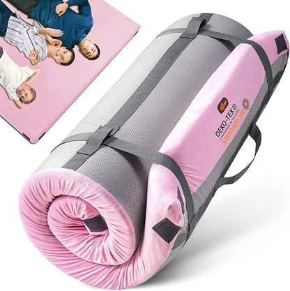 3 Inch GAIALOOP Thick Memory Foam Camping Mattress Sleeping Pad [Car/Tent/Cot] Glamping Portable Floor Mat Roll Up Futon Mattress for Guests Sleepover