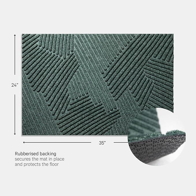 Strå Front Door mat, Indoor Outdoor Rug Waterproof, Scandinavian Home Decor, Fall Doormat, 2x3 Washable Rug - Green