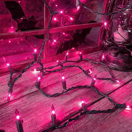 Purple Halloween Lights Outdoor,50 Count Incandescent Bulb Waterproof Fairy Lights，13FT UL Certified Mini String Lights for Holiday Decorations, Christmas,Halloween,Party, Xmas, Yard,Patio