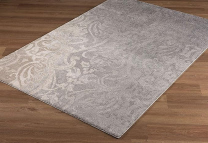 RUG BRANCH New Zealand Plush 4' x 6' (3'9" X 5'6") Modern Indoor Area Rug, Contemporary, Grey Beige - Living Room, Bedroom, Dining Room, and Kitchen