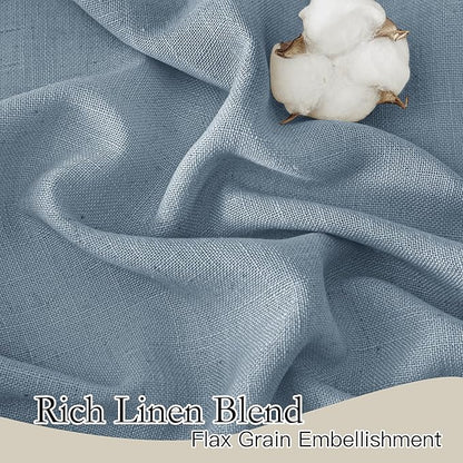 RYB HOME Sheer Curtains 84 inche Long, Dusty Blue Rod Pocket & Back Tab Light Filtering Privacy Stain Resistant Window Treatment for Hotel Bed Canopy Curtains, Length 84 by Width 52 inch, 1 Pair
