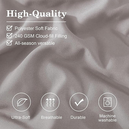 Monbix King Size Comforter Set - 7 Pieces Bed in a Bag King, Cloud Purple Bedding Sets with Comforter, All Seasons Down Alternative Comforter Bed Set with Sheets, Pillowcases & Shams