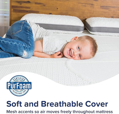 Perfect Cloud Made in The USA UltraPlush Charcoal-Infused 10 inch Memory Foam Mattress - Pressure Relieving - Bed-in-a-Box (King)