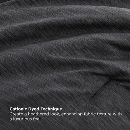 Bedsure Full Comforter Set Black - Bed in a Bag Full Size Bedding 7 Pieces, Cationic Dyed Bed Set Gift for Family, Black Soft Bedding for All Seasons Comforter with Sheets, Pillowcases & Shams