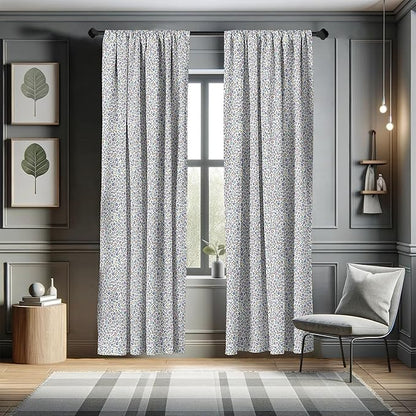 Ambesonne Leopard Print Curtains, Modernized Animal Skin Elements in Pastel Memphis Style Colors Pattern Print, Window Treatments 2 Panel Set for Living Room Bedroom, Pair of - 28" x 95", Grey Black