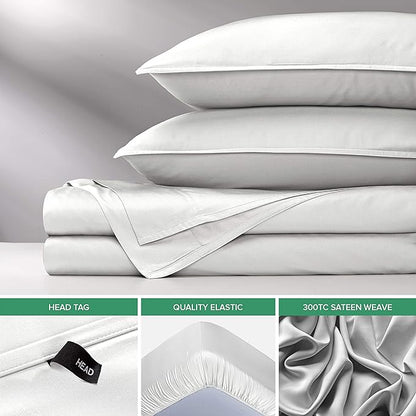 Full Sheets by Pure Bamboo, Genuine 100% Organic Viscose Derived from Bamboo Bed Sheet Set, Luxuriously Soft & Cooling, Double Stitching, Lifetime Quality Promise (Full, White)