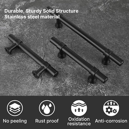 goldenwarm 25 Pack Black Cabinet Pulls 3 Inch Kitchen Cabinet Handles Black Drawer Handles Modern Dawer Pulls and Knobs Kitchen Hardware for Dresser Bathroom