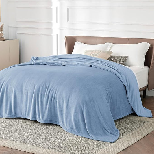 Bedsure GentleSoft Fleece King Size Blankets for Bed Light Blue - Soft Lightweight Plush Cozy Fuzzy Luxury Microfiber, 108x90 inches