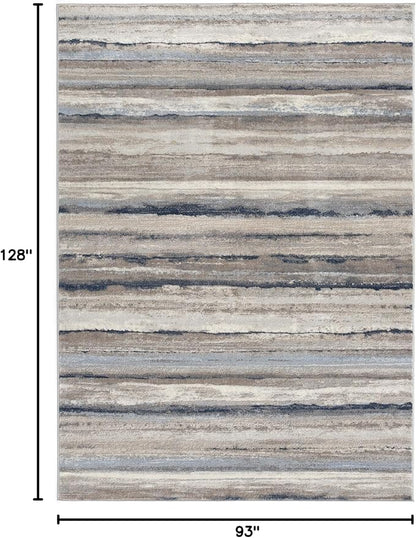 RUG BRANCH Havana 8' x 11' (7'9" X 10'8") Scandinavian Indoor Area Rug, Contemporary, Blue Brown - Living Room, Bedroom, Dining Room, and Kitchen