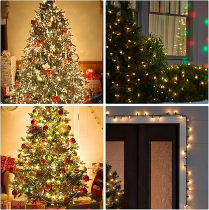 Dazzle Bright Christmas Mini String Lights, 60FT 300 Incandescent Green Wire Fairy Lights UL Certified Christmas Decorations for Indoor Outdoor Yard Party Xmas Tree Decor, Warm White