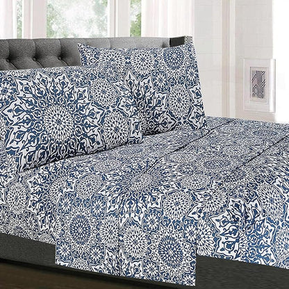 Sweet Home Collection Bed Linen Set - Full Size Sheet Sets, 1800 Supreme Collection, Extra Soft, Deep Pocket, Elastic Corner Straps, 4 Pieces, Oasis