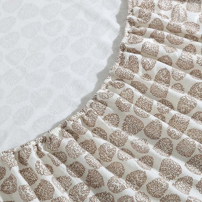 Eddie Bauer - King Sheets, Cotton Flannel Bedding Set, Brushed For Extra Softness, Cozy Home Decor (Little Creek Pine Cone Beige, King)