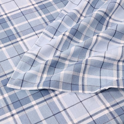 Laura Ashley - Flannel Sheets Full Size, Anti-Pilling & Wrinkle Resistant Cotton, Touchably Soft for All-Season Comfort - Bed Sheets with Matching Pillowcases & Fitted Sheet (Mulholland Plaid Blue)
