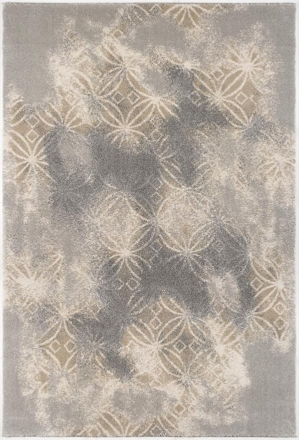 RUG BRANCH New Zealand Plush 4' x 6' (3'9" X 5'6") Scandinavian Indoor Area Rug, Contemporary, Grey Brown - Living Room, Bedroom, Dining Room, and Kitchen