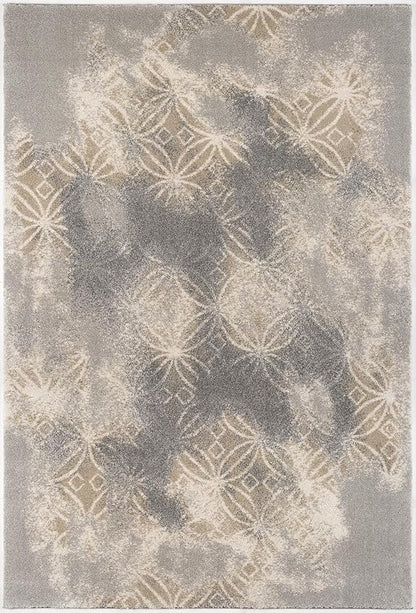 RUG BRANCH New Zealand Plush 4' x 6' (3'9" X 5'6") Scandinavian Indoor Area Rug, Contemporary, Grey Brown - Living Room, Bedroom, Dining Room, and Kitchen