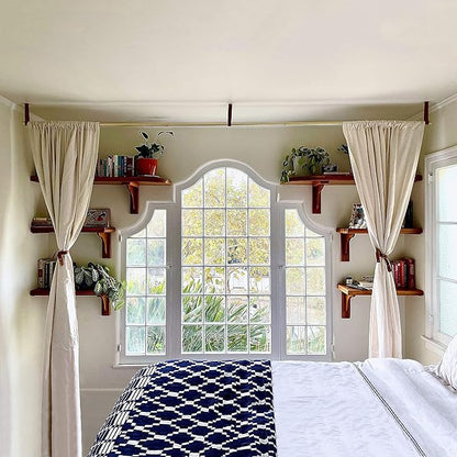 KEYAIIRA - Long Leather Straps for Under Cabinet Clothing Rack Ceiling Mounted Curtain Rod Mount - modern wardrobe hanger drying rack storage window treatment room divider Scandinavian minimal hangers