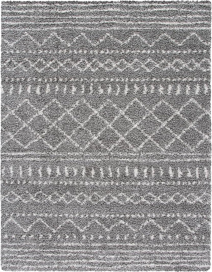 SAFAVIEH Arizona Shag Collection Area Rug - 6'7" x 9'2", Brown & Ivory, Moroccan Design, Non-Shedding & Easy Care, 1.6-inch Thick Ideal for High Traffic Areas in Living Room, Bedroom (ASG741B)
