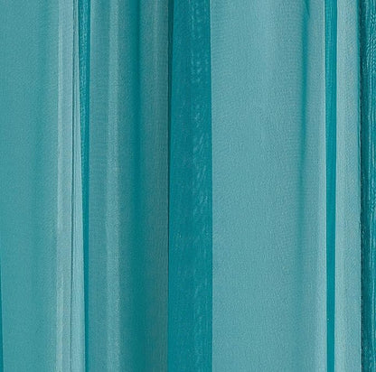 LinenZone Teal Window Scarf Valance in 216 Inch Size. Use Window Scarves as Canopy Bed or Backdrop Curtains, Curtain Scarf, or Sheer Fabric for Draping. (Amazing 55 x 216, Teal)