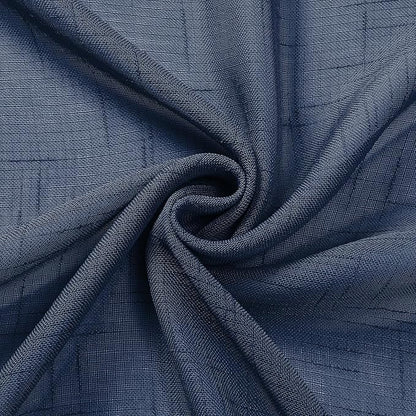 Aiyufeng Kirei Open Linen Weave Flax Textured Navy Blue Sheer Window Curtains 63 inches, Medium Long Privacy Semi-Transparent Sheer Panels for Farmhouse/Bedroom, 80" Wide Total 2 Panels, Dark Blue