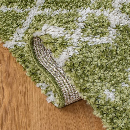 SAFAVIEH Arizona Shag Collection Area Rug - 2'6" x 14' Runner, Green & Ivory, Non-Shedding & Easy Cleaning, Plush Thick Pile, Ideal for Living Room, Bedroom, Dining Space (ASG741X)