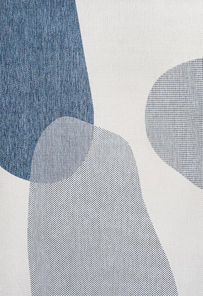 JONATHAN Y Geometric Organic Shapes Indoor Outdoor Area Rug 8X10 Cream/Navy, Zia Modern for Backyard, Patio, Porch, Easy-Cleaning, High Traffic, Pet-Friendly, Non-Shedding (TSN306B-8)
