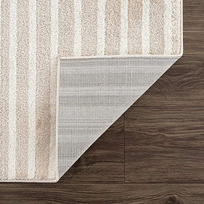 Abani Area Rug for Living Room -Nuevo 8' x 10' Beige Arch Pattern Area Rug, Soft and Durable Living Room Rug, Stain and Fade Resistant, Chic Modern Design, Pet & Kid Friendly