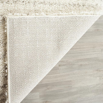 SAFAVIEH Arizona Shag Collection Area Rug - 9' x 12', Ivory & Beige, Moroccan Design, Non-Shedding & Easy Care, 1.6-inch Thick Ideal for High Traffic Areas in Living Room, Bedroom (ASG741A)