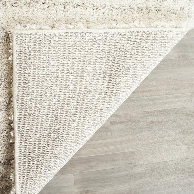 SAFAVIEH Arizona Shag Collection Runner Rug - 2'3" x 22', Ivory & Beige, Moroccan Design, Non-Shedding & Easy Care, 1.6-inch Thick Ideal for High Traffic Areas in Living Room, Bedroom (ASG741A)