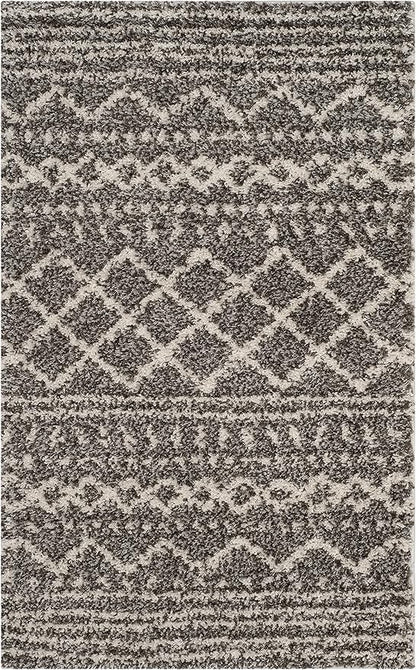 SAFAVIEH Arizona Shag Collection Accent Rug - 2'6" x 4', Brown & Ivory, Moroccan Design, Non-Shedding & Easy Care, 1.6-inch Thick Ideal for High Traffic Areas in Foyer, Living Room, Bedroom (ASG741B)