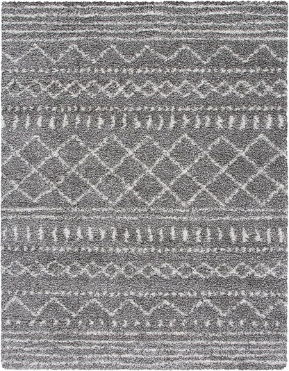SAFAVIEH Arizona Shag Collection Area Rug - 5'1" x 7'6", Brown & Ivory, Moroccan Design, Non-Shedding & Easy Care, 1.6-inch Thick Ideal for High Traffic Areas in Living Room, Bedroom (ASG741B)