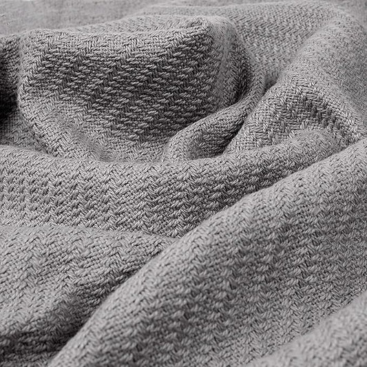 COTTON CRAFT Soft Cotton Thermal Blanket - Plush Herringbone Twill - All Season Luxurious Breathable Skin Friendly Lightweight Cooling Throw Blanket - Sofa Couch Travel Camping Dorm - King Grey
