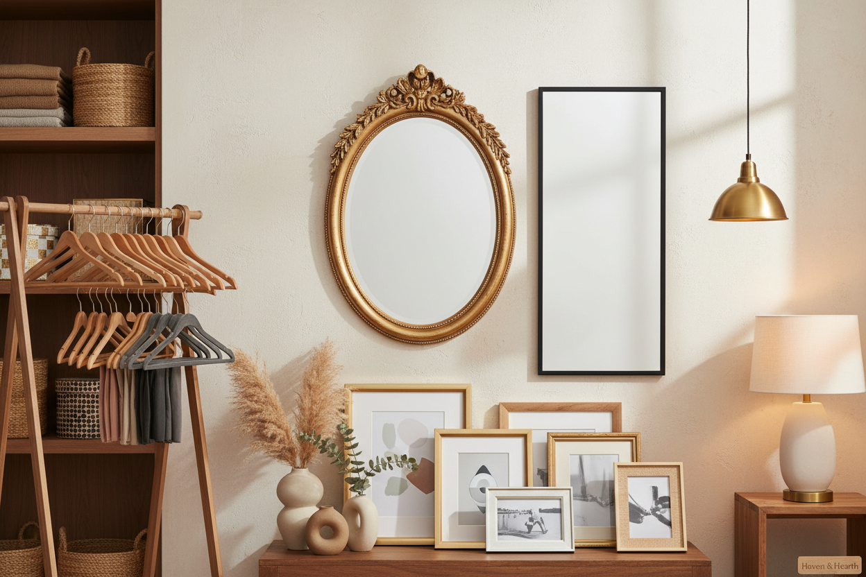 Mirrors, picture frames, props, lighting, hangers, storage items, etc. for Haven & Hearth shop. for Haven & Hearth shop